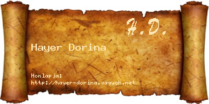 Hayer Dorina névjegykártya